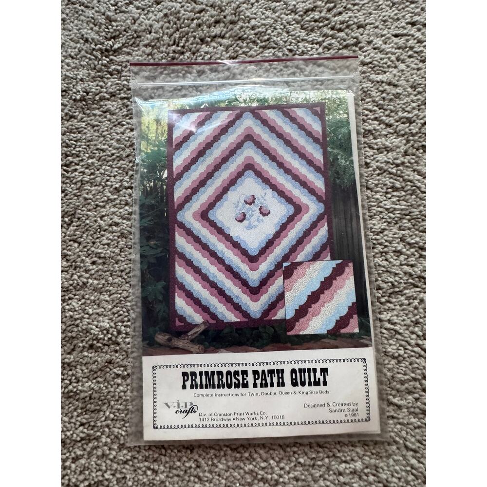 Vintage NEW 1981 "Primrose Path Quilt" Pattern VIP Crafts Design By Sandra Sipal